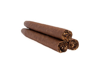 Little cigars isolated on white background