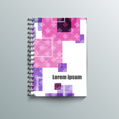 Notepad template with abstract background.