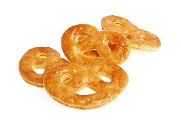 Butter cookies isolated on white background