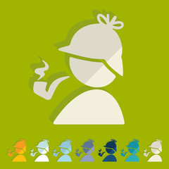 Flat design: detective