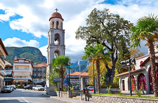 The town of Litochoro, Greece