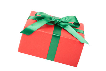 rotes Weihnachtsgeschenk freigestellt