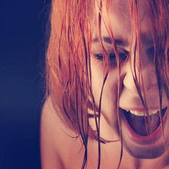 Naklejka premium beauty girl cry