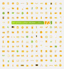 Set of education stickers