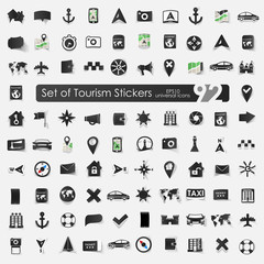 Set of tourism stickers