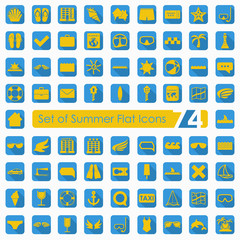 Set of summer flat icons