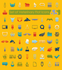 Set of veterinary flat icons