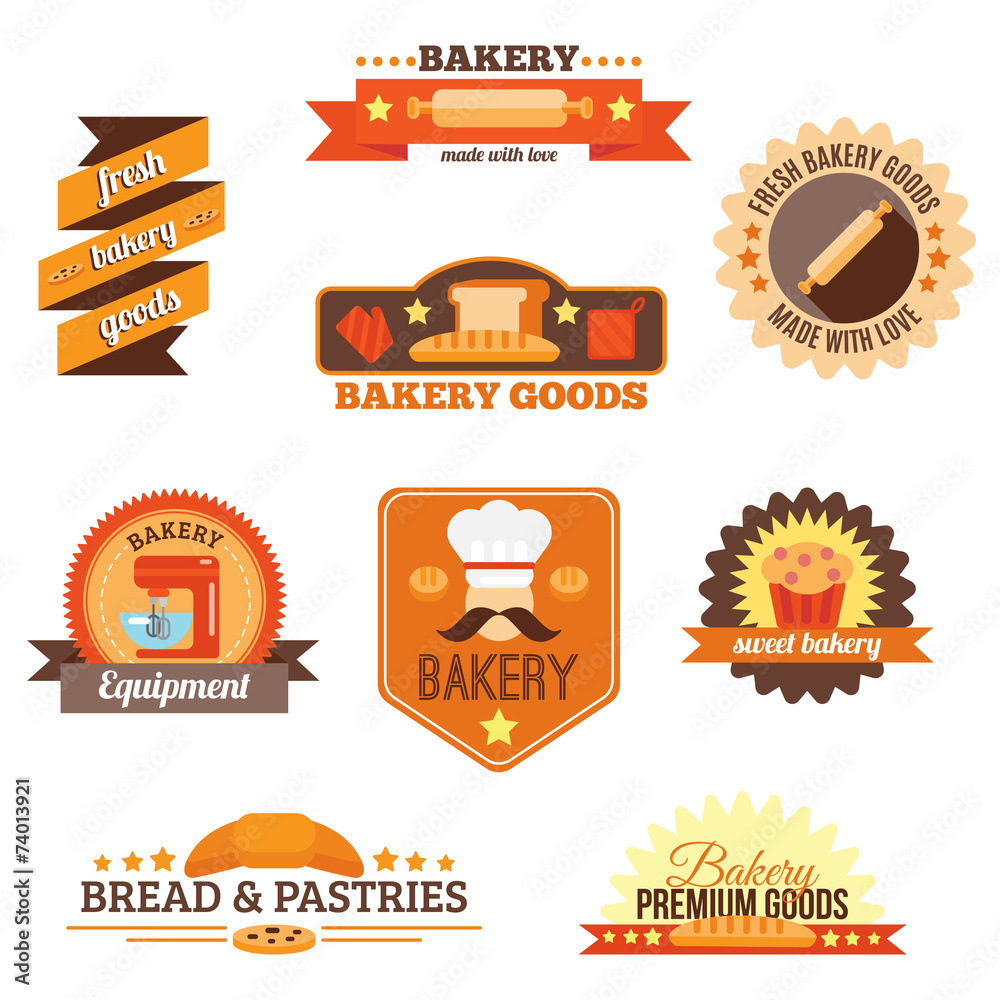 Sticker bakery label set