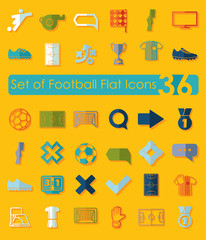 Set of football flat icons