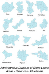 Fototapeta premium Gebietskarten von Sierra Leone