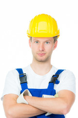 auf dem bau mit helm arbeiten