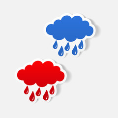 realistic design element: cloud, rain