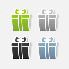realistic design element: gift box