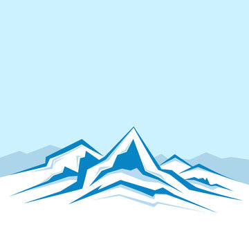 Vector of the high winter mountains .