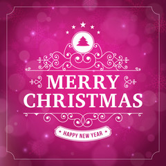merry christmas vintage curl violet  background - 74016397