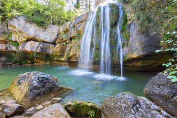 Fototapeta na wymiar Waterfall, Campdevanol, Spain