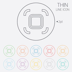 Autofocus zone sign icon. Photo camera settings.