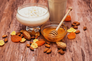 milk with curd and honey