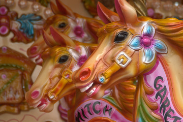 Fototapeta na wymiar Fairground Carousel Horses
