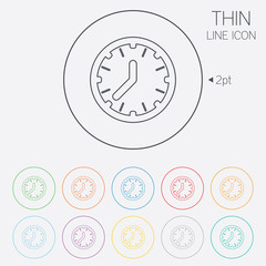 Clock time sign icon. Mechanical watch symbol.
