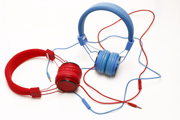 Red Blue Headphones