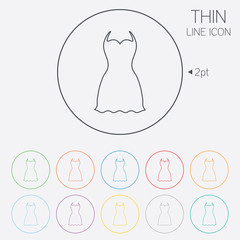 Woman dress sign icon. Elegant clothes symbol.