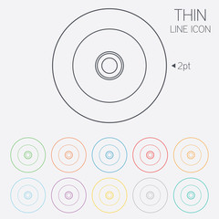 CD or DVD sign icon. Compact disc symbol.