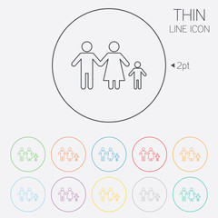 Complete family with one child sign icon.