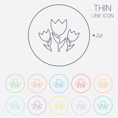 Flowers sign icon. Roses symbol.