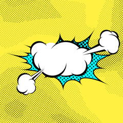 Pop-art expression comics book steam cloud
