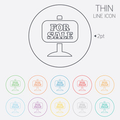 For sale sign icon. Real estate selling.