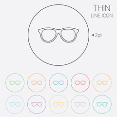Retro glasses sign icon. Eyeglass frame symbol.
