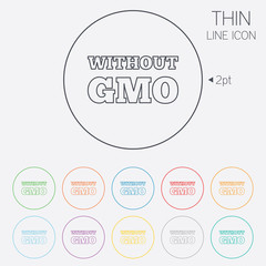 No GMO sign. Without Genetically modified food.
