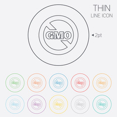 No GMO sign. Without Genetically modified food.