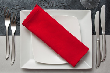 détail couverts présentation de table