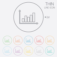 Graph chart sign icon. Diagram symbol.