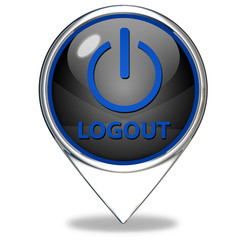 Logout pointer icon on white background