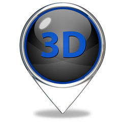 3d pointer icon on white background