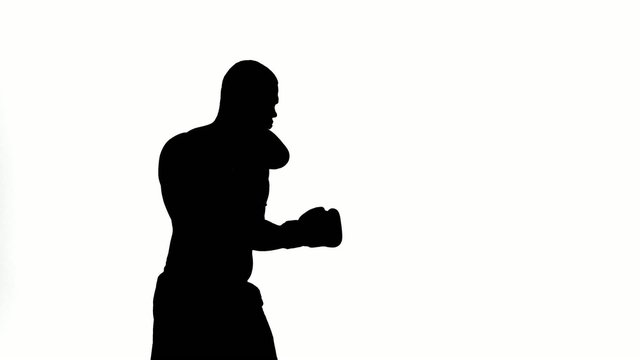 one caucasian man exercising boxing boxer  workout fitness in