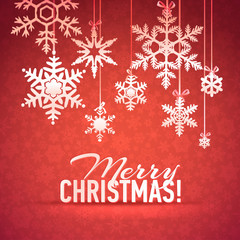 Fototapeta na wymiar Merry Christmas and Happy New Year Snowflake Card