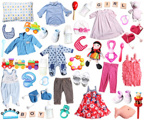clothes and accessories for baby boy and girl