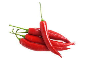 Red hot chili pepper isolated on a white background