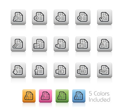 Documents Icons - 1 of 2 -- Outline Buttons