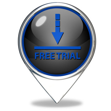 Free trial pointer icon on white background