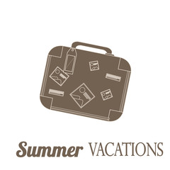 summer vacation illustration over color background