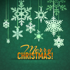 Naklejka na ściany i meble Merry Christmas and Happy New Year Snowflake Card