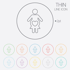 Obraz premium Pregnant sign icon. Pregnancy symbol.