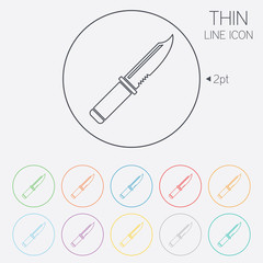 Knife sign icon. Edged weapons symbol.