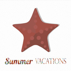 summer vacation illustration over color background