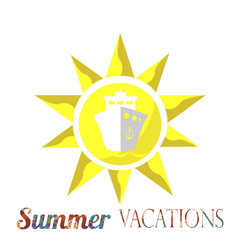 summer vacation illustration over color background